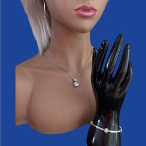 Brighton Twinkle Duo Silver Crystal Necklace, earrings and bracelet. Set *